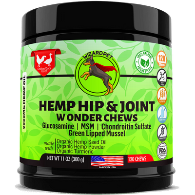 WIZARDPET HEMP HIP & JOINT SUPPLEMENT 120 CHEWS