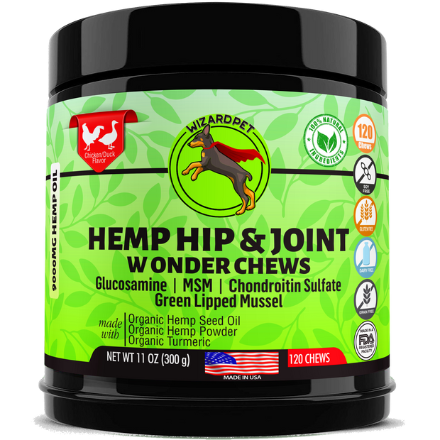 WIZARDPET HEMP HIP JOINT SUPPLEMENT 120 CHEWS